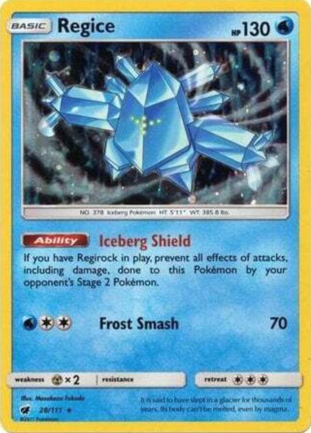 Crimson Invasion Regice [Cosmos-Holo] Pokémon card